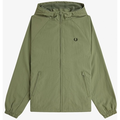 Fred Perry Men's Taslan Hooded Shell Rain Anorak - Olive Mint X88