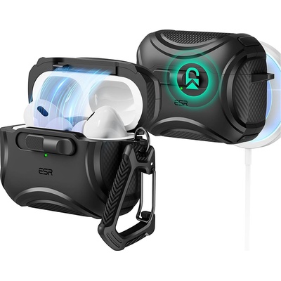 ESR Калъф за Apple AirPods Pro 1/2 - ESR Cyber Magnetic Lock HaloLock - Черен