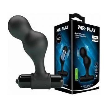 LyBaile Pretty Love MR PLAY Black Silicone Anal Plug with 10 Vibration Modes