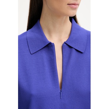 Calvin Klein тениска тип пуловер с яка дамска от вискоза (LV044F312G)