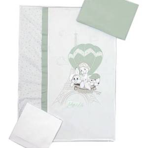 Bambino Casa Спален комплект Bambino Casa - Paris, Mint, 4 части (3296)