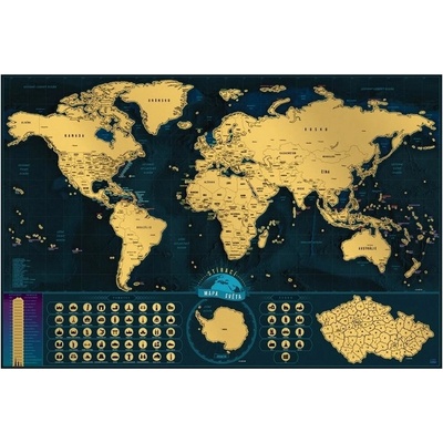 Stírací mapa světa - Česká verze Deluxe XXL – Zbozi.Blesk.cz