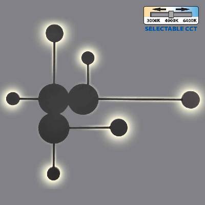 VIVALUX LED АПЛИК GEMINI 22W 1000lm BK CCT IP20 ЧЕРНО (VIV004818)