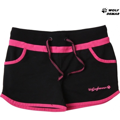 Wolf dívčí kratasy černé s růžovou