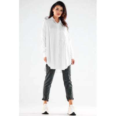 Awama Woman's Shirt A528 White šedá