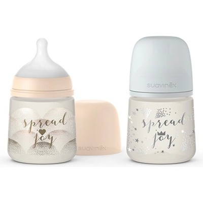 Suavinex láhev se širokým hrdlem Joy růžová Korunka 150ml