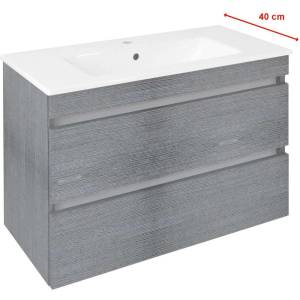 SAPHO Ezara - Шкаф за мивка, 78x39x54 см, 2 чекмеджета, сребрист дъб EZ792-1111 (EZ792-1111)