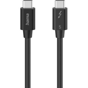 Hama Кабел Hama 200796, от Thunderbolt 5(м) към Thunderbolt 5(м), 1m, 8K, 80 Gbit/s, 240W, черен (HAMA-200796)