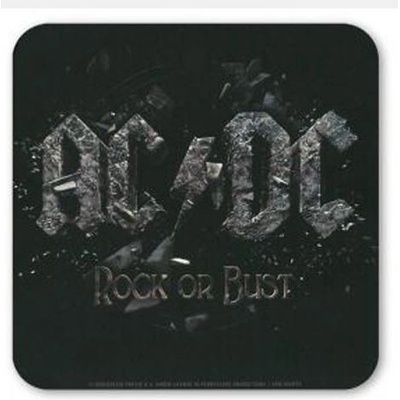 CurePink Tácek pod sklenici AC/DC Rock Of Bust 10x10cm korek
