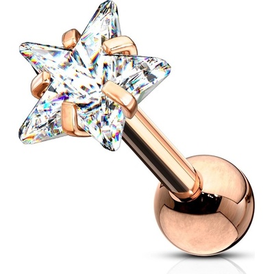 Šperky4U zlacený cartilage piercing do ucha hvězda CP1052-04