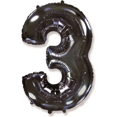 FLEXMETAL Balón foliový číslice ČERNÁ BLACK 102 cm 3