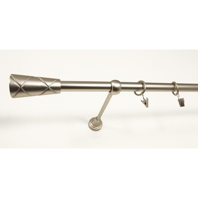 Garol Kovová garnýž Genua decorative jednořadá stříbrná 120 cm