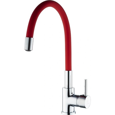 Cascada Едноръкохватков смесител за кухня Cascada Classic Red с гъвкава тръба (3528140)