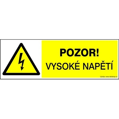 RAFO Samolepka Pozor! Vysoké napětí, 15 x 5 cm