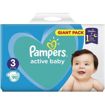 Бебешки Пелени Pampers Active Baby Giant Pack S3 6-10 кг 90 бр