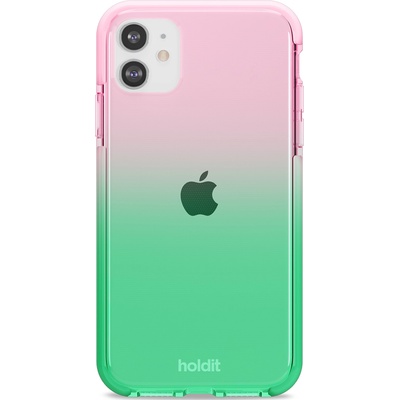 Holdit Калъф Holdit - SeeThru, iPhone 11/XR, Grass green/Bright Pink (7330985154348)