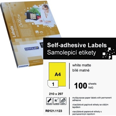 Rayfilm R0121 žluté etikety A4 210x297mm 100 listů