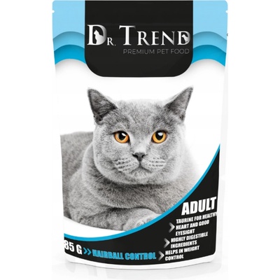 Dr. TREND Мокра храна /пауч/ за възрастни котки против космени топки