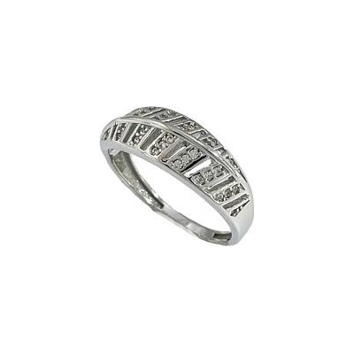 Infinitysilver Stříbrný prsten lístek se zirkony OR03352