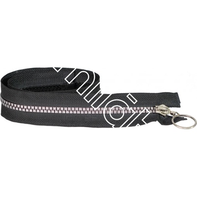 Zip kostěný dělitelný černý stříbrné kostičky 70 cm