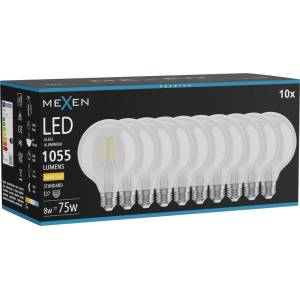 Mexen Vintis 10x LED влакнеста крушка E27, G95, 8W, Топла - 2700K, 1055 lm, прозрачна (L157-E27-0827-00x10)