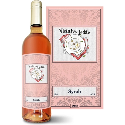 Sablio Vášnivý jedák Syrah ružové suché víno 12 % 0,75 l (čistá fľaša)