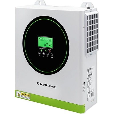 Qoltec Hybridní solární invertor bez napájení 3500 W 100A 24V MPPT Sinus Možnost Wi-Fi Účiník 1,0