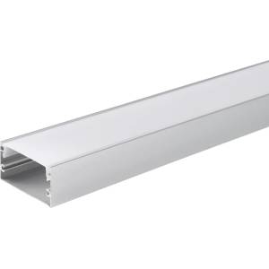 OPTONICA АЛУМИНИЕВ ПРОФИЛ ЗА LED ЛЕНТА СРЕБРИСТО ТЯЛО/БЯЛ КАПАК L=2m 40x20mm (5121)