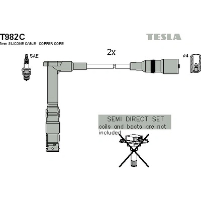 Sada zapaľovacích káblov TESLA T982C