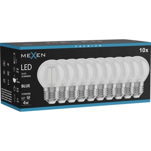 Mexen Vintis 10x LED филaментна крушка E27, G45, 4W, 55 lm, синя - L156-E27-04XX-47x10 (L156-E27-04XX-47x10)