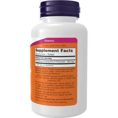 Now Foods Double Strength Pantethine 600 mg 60 kapsúl