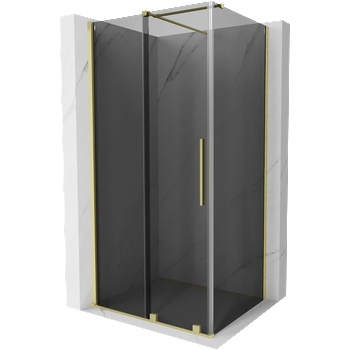 Mexen Velar плъзгаща се душ кабина 110 x 85 см, графит, златно матирано - 871-110-085-41-55 (871-110-085-41-55)