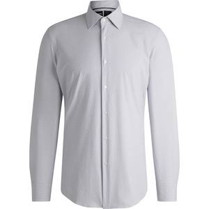 HUGO BOSS Men's Hank Knitted 222 Long-Sleeve Shirt - Medium Grey