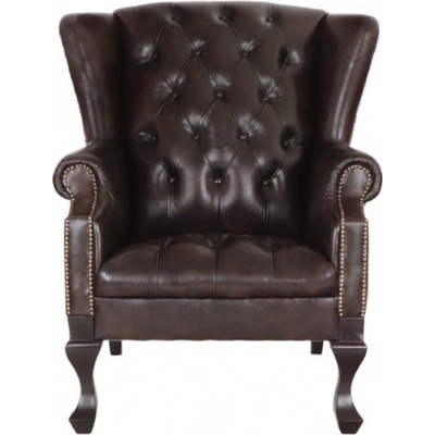 Indickynabytok Chesterfield Chester z pravej hovädzej kože brown
