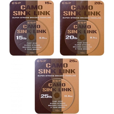 ESP šňůra Camo Sink Link hnědá 10m 15lb