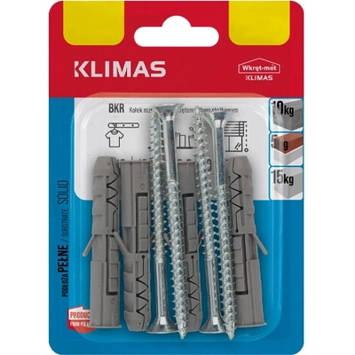 KLIMAS Hmoždinka univerzálna so skrutkou BKR (blister) BKR-063530 (25ks/blister)