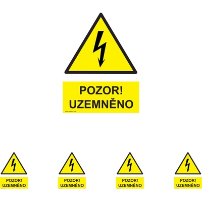 Walteco Pozor uzemnené 210x297mm, formát A4, plastová tabuľka Množstvo: 5 ks , 20047BP1