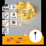 Aigostar - соларна LED гирлянда, 200 LED, 8 режима, 22 m, IP65, топло бяло, 800 mAh (AI2887)