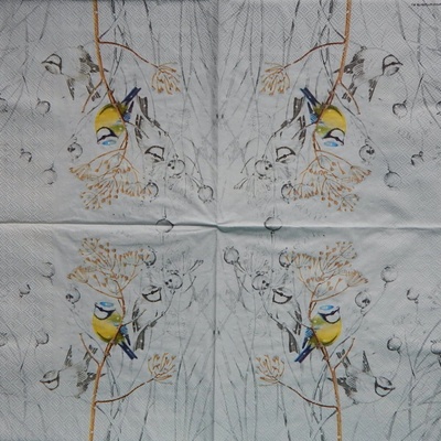 Ambiente obrúsky Sýkorky a máky 33x33cm