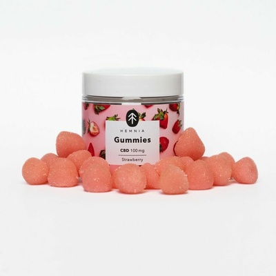Hemnia CBD Gummies bonbóny, Jahoda, 100 mg CBD, 20 ks x 5 mg, 60 g