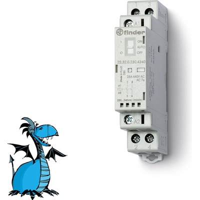 FINDER Stykač 22.32.0.230.4340, 2Z/25A, 230V AC/DC, AgSnO2 223202304340