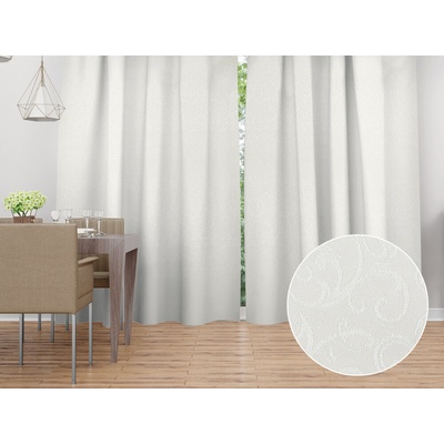 Biante Dekoračný záves TF-010 Ornamenty - smotanový 150x180 cm