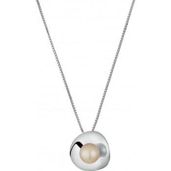 Image 1 of Swan Сребърно колие със сладководна бяла перла CAA023 Swan