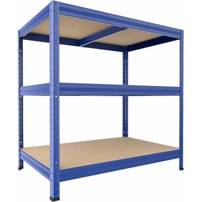 Biedrax Regál do domácnosti 35 x 90 x 90 cm, modrý, 3 police MDF, 200 kg na policu