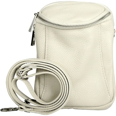 Vera Pelle Dvouoddílová malá kožená crossbody kabelka no. 72 světlá latté