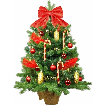 LAALU Ozdobený stromček SANTA CLAUS 60 cm s 29 ks ozdôb a dekorácií s LED OSVETLENÍM