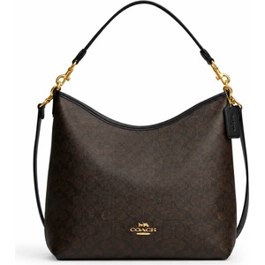 Coach Дамска чанта Coach Laurel Shoulder In Signature Canvas, Тъмно кафява (CY975-BLACK)