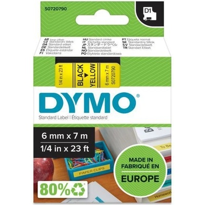 DYMO páska D1 6 mm x 7 m, čierna na žltej S0720790