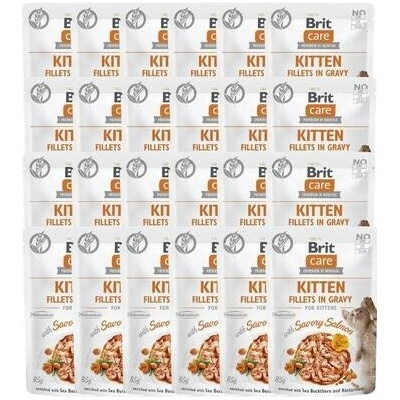 Brit Care Cat Kitten Fillets in Gravy Savory Salmon 24 x 85 g