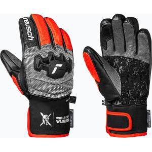 Reusch Детски скиорски ръкавици Reusch Worldcup Warrior GS black/silver/fluo red